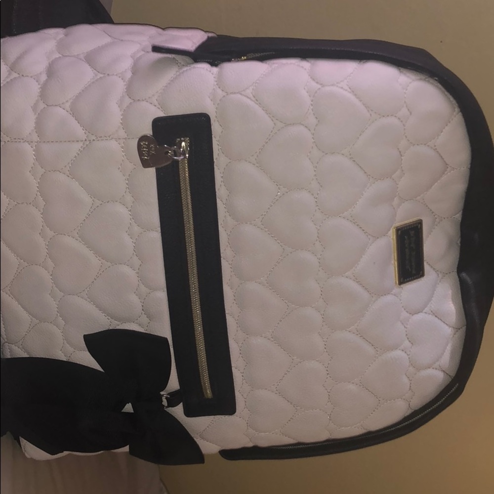 Black and white Betsey Johnson backpack